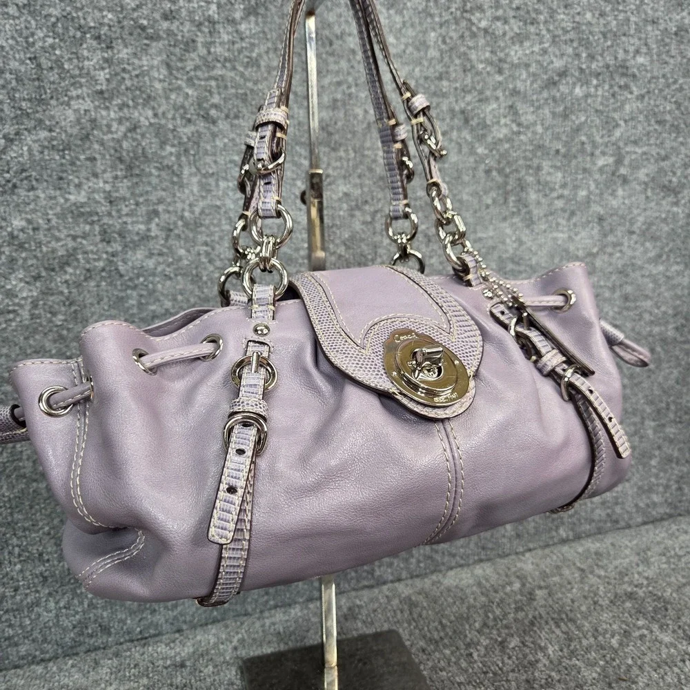Vintage Coach Mini Legacy Drawstring East West Hobo Bag Y2k RARE 13204 Purple